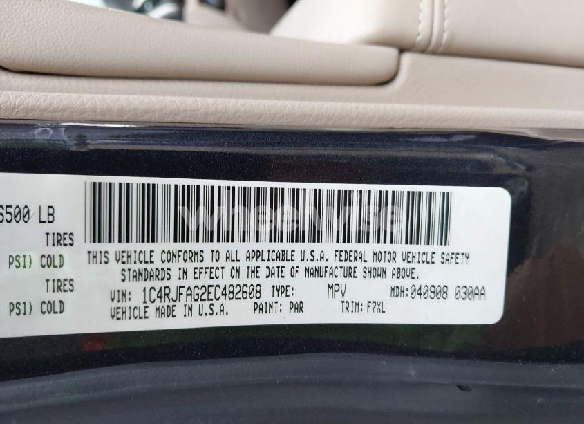 Photo 9 of 2014 Jeep Grand CHEROKEE LAREDO (VIN 1C4RJFAG2EC482608)