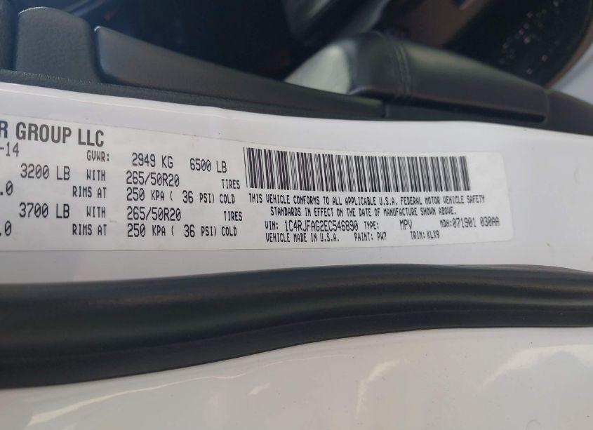 Photo 9 of 2014 Jeep Grand CHEROKEE ALTITUDE (VIN 1C4RJFAG2EC546890)