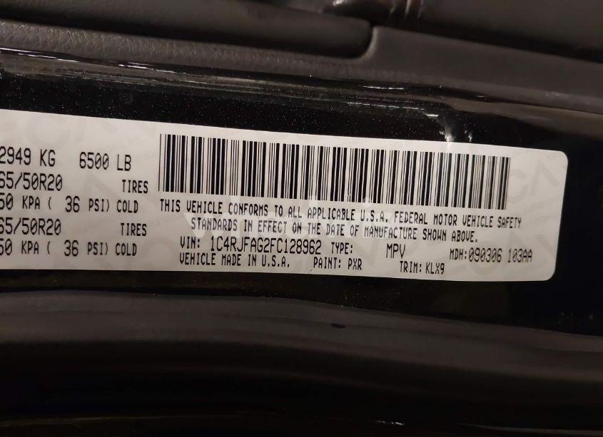 Photo 9 of 2015 Jeep Grand CHEROKEE ALTITUDE (VIN 1C4RJFAG2FC128962)