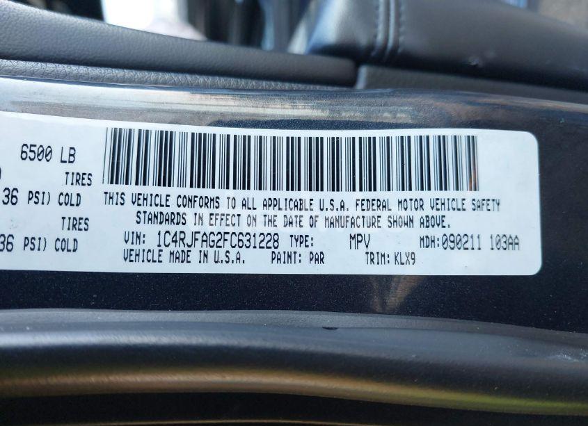 Photo 9 of 2015 Jeep Grand CHEROKEE ALTITUDE (VIN 1C4RJFAG2FC631228)