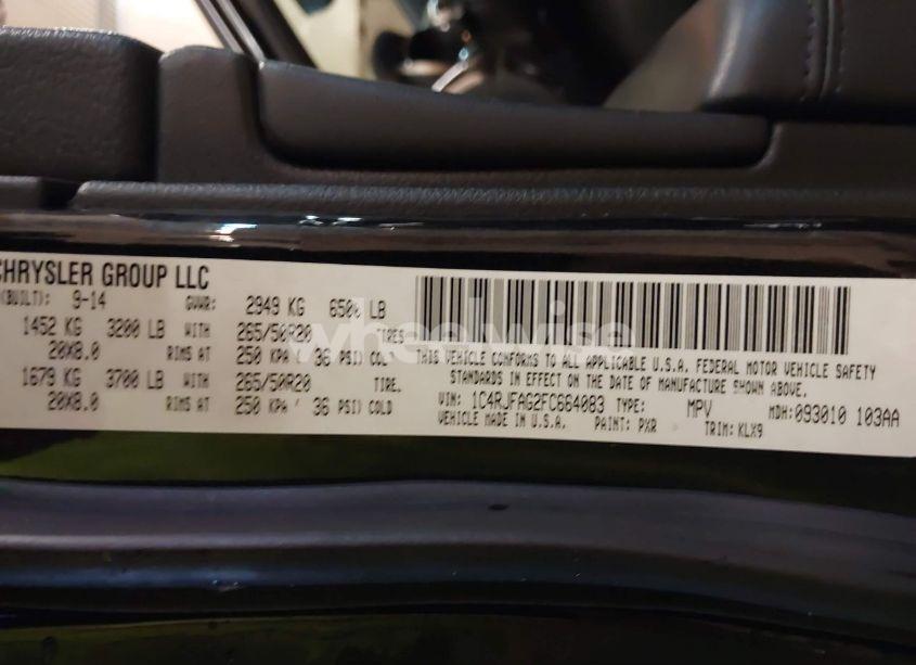 Photo 9 of 2015 Jeep Grand CHEROKEE ALTITUDE (VIN 1C4RJFAG2FC664083)