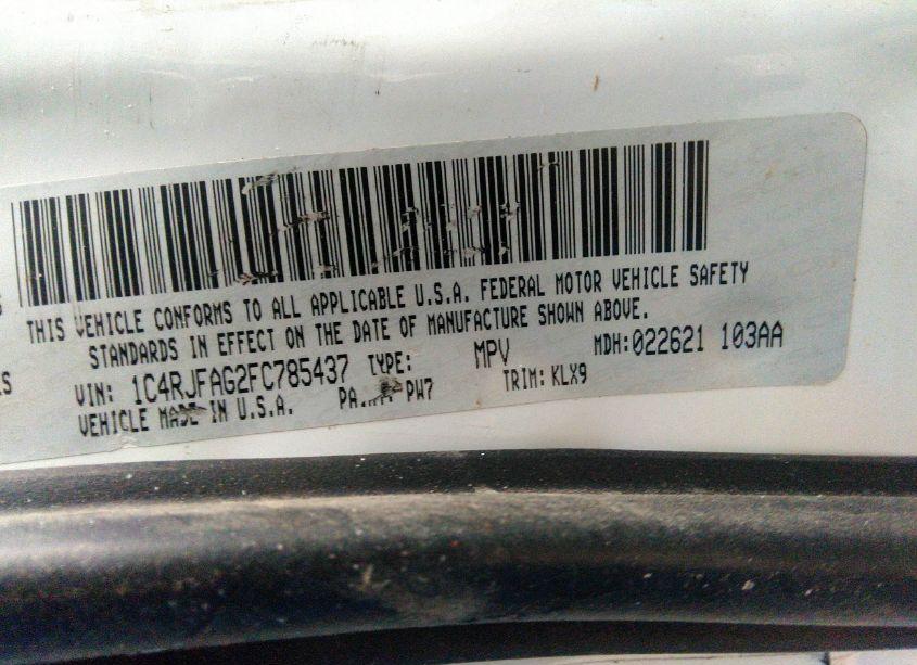 Photo 9 of 2015 Jeep Grand CHEROKEE ALTITUDE (VIN 1C4RJFAG2FC785437)