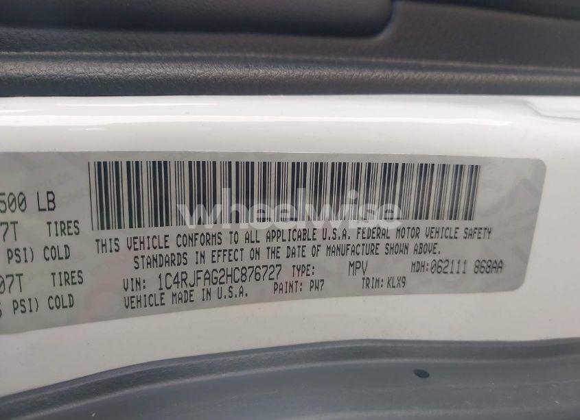 Photo 9 of 2017 Jeep Grand CHEROKEE ALTITUDE 4X4 (VIN 1C4RJFAG2HC876727)