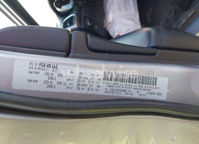 Photo 9 of 2017 Jeep Grand CHEROKEE ALTITUDE 4X4 (VIN 1C4RJFAG2HC909984)