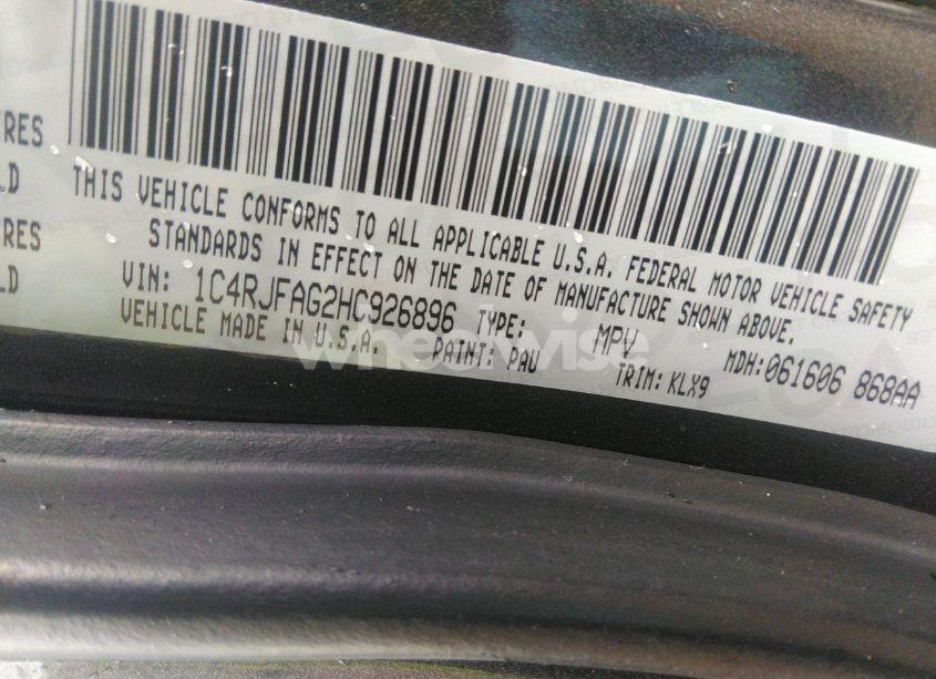 Photo 9 of 2017 Jeep Grand CHEROKEE ALTITUDE 4X4 (VIN 1C4RJFAG2HC926896)