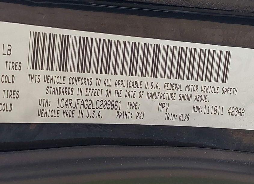 Photo 9 of 2020 Jeep Grand CHEROKEE LAREDO (VIN 1C4RJFAG2LC209861)