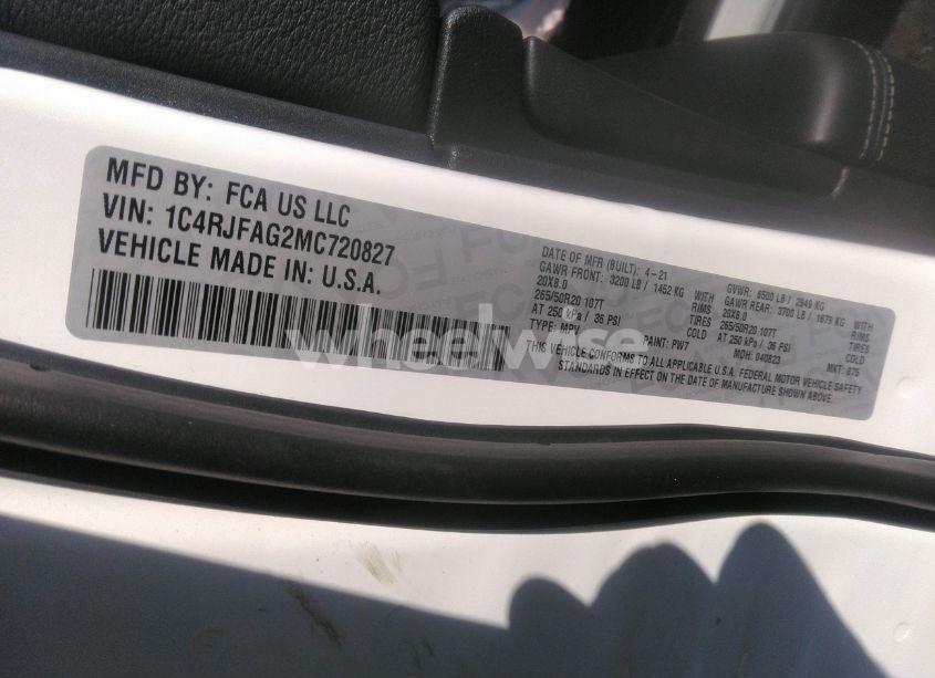 Photo 9 of 2021 Jeep Grand CHEROKEE FREEDOM 4X4 (VIN 1C4RJFAG2MC720827)