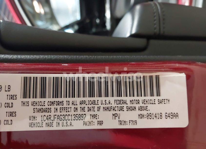 Photo 9 of 2012 Jeep Grand CHEROKEE LAREDO (VIN 1C4RJFAG3CC135897)