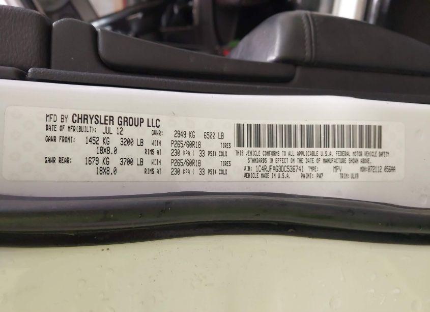 Photo 9 of 2013 Jeep Grand CHEROKEE LAREDO (VIN 1C4RJFAG3DC536741)
