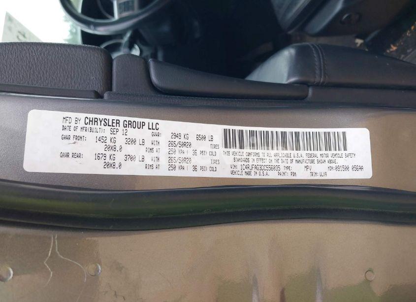 Photo 9 of 2013 Jeep Grand CHEROKEE LAREDO (VIN 1C4RJFAG3DC556035)