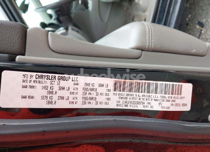 Photo 9 of 2013 Jeep Grand CHEROKEE LAREDO (VIN 1C4RJFAG3DC609784)