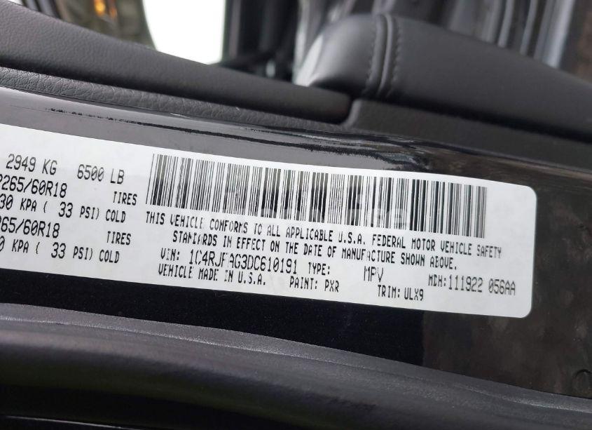 Photo 9 of 2013 Jeep Grand CHEROKEE LAREDO (VIN 1C4RJFAG3DC610191)