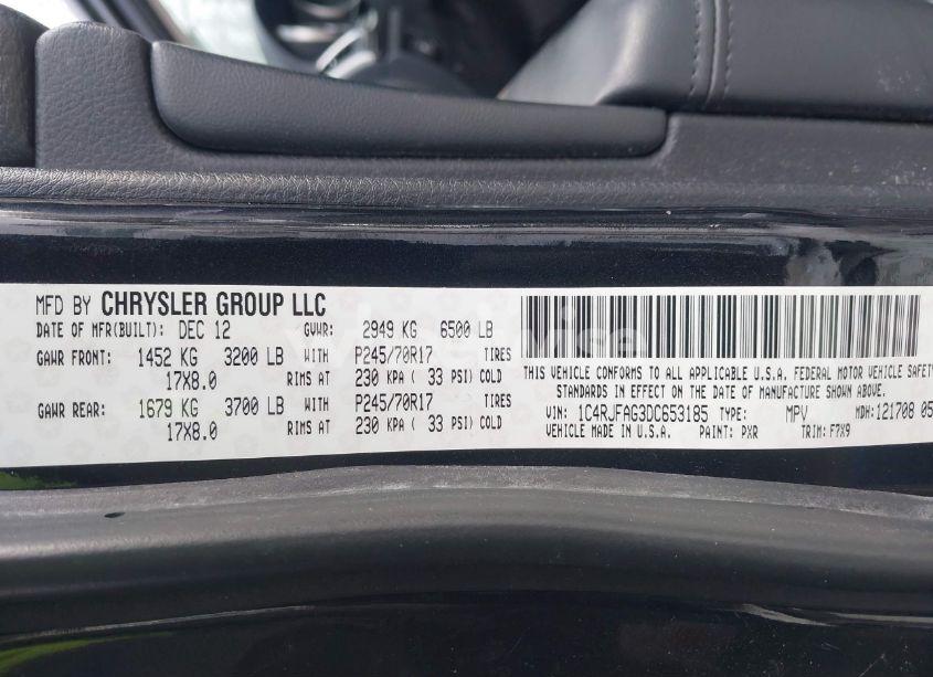 Photo 9 of 2013 Jeep Grand CHEROKEE LAREDO (VIN 1C4RJFAG3DC653185)