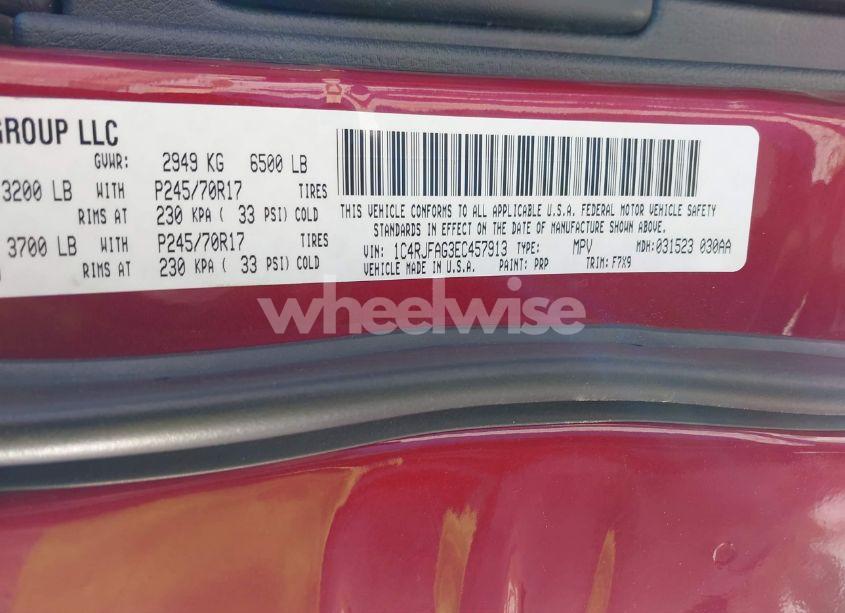 Photo 9 of 2014 Jeep Grand CHEROKEE LAREDO (VIN 1C4RJFAG3EC457913)