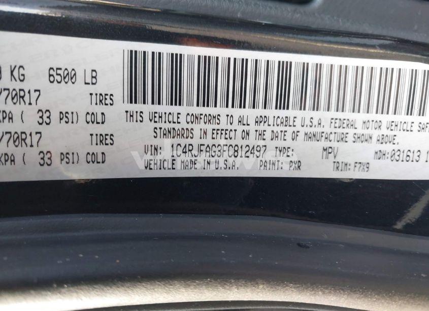 Photo 9 of 2015 Jeep Grand CHEROKEE LAREDO (VIN 1C4RJFAG3FC812497)