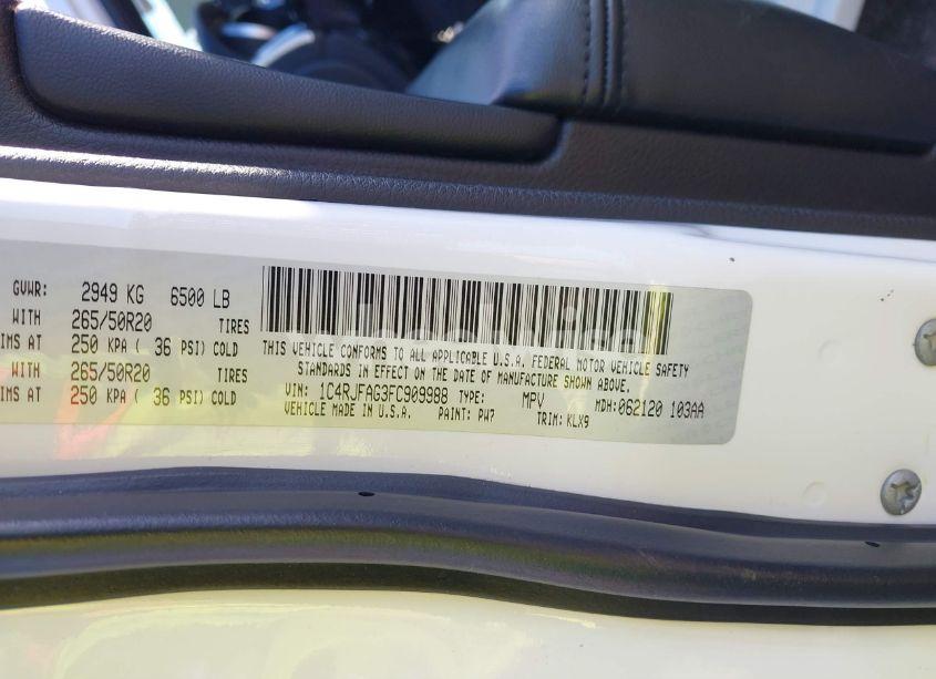 Photo 9 of 2015 Jeep Grand CHEROKEE ALTITUDE (VIN 1C4RJFAG3FC909988)