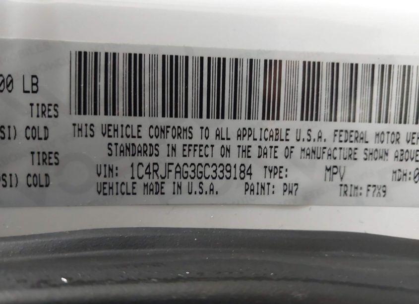 Photo 9 of 2016 Jeep Grand CHEROKEE LAREDO (VIN 1C4RJFAG3GC339184)