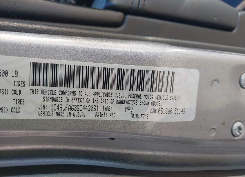 Photo 9 of 2016 Jeep Grand CHEROKEE LAREDO (VIN 1C4RJFAG3GC443061)