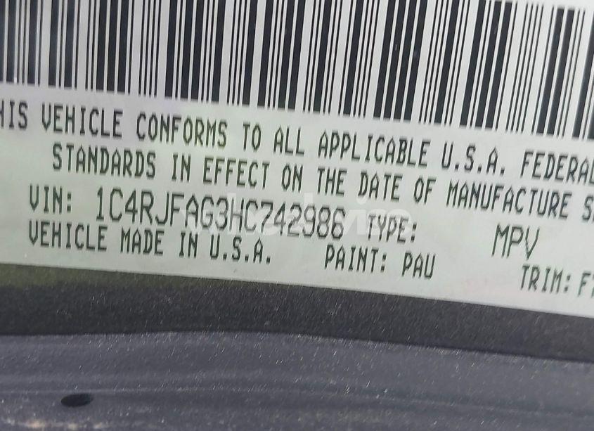 Photo 9 of 2017 Jeep Grand CHEROKEE LAREDO 4X4 (VIN 1C4RJFAG3HC742986)