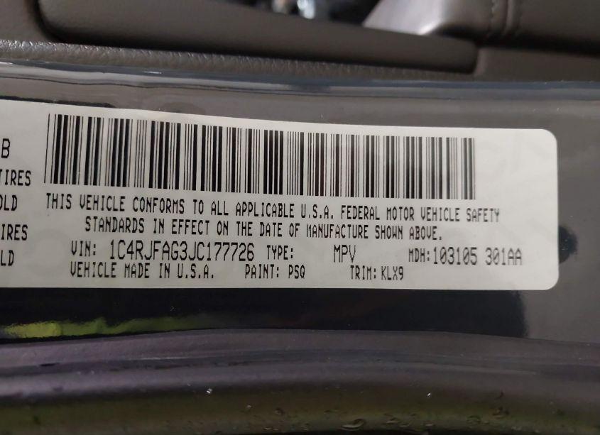 Photo 9 of 2018 Jeep Grand CHEROKEE ALTITUDE 4X4 (VIN 1C4RJFAG3JC177726)