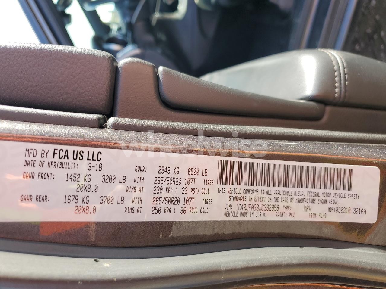 Photo 13 of 2018 JEEP GRAND CHEROKEE LAREDO (VIN 1C4RJFAG3JC332999)