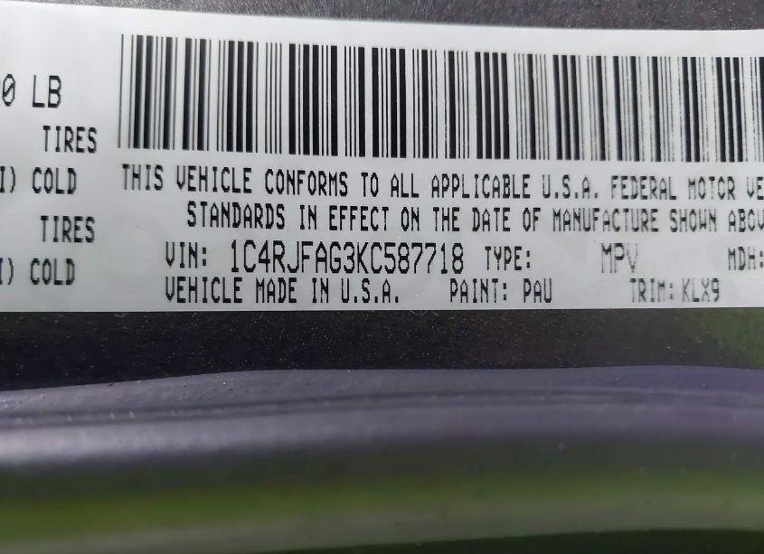 Photo 9 of 2019 Jeep Grand CHEROKEE ALTITUDE 4X4 (VIN 1C4RJFAG3KC587718)