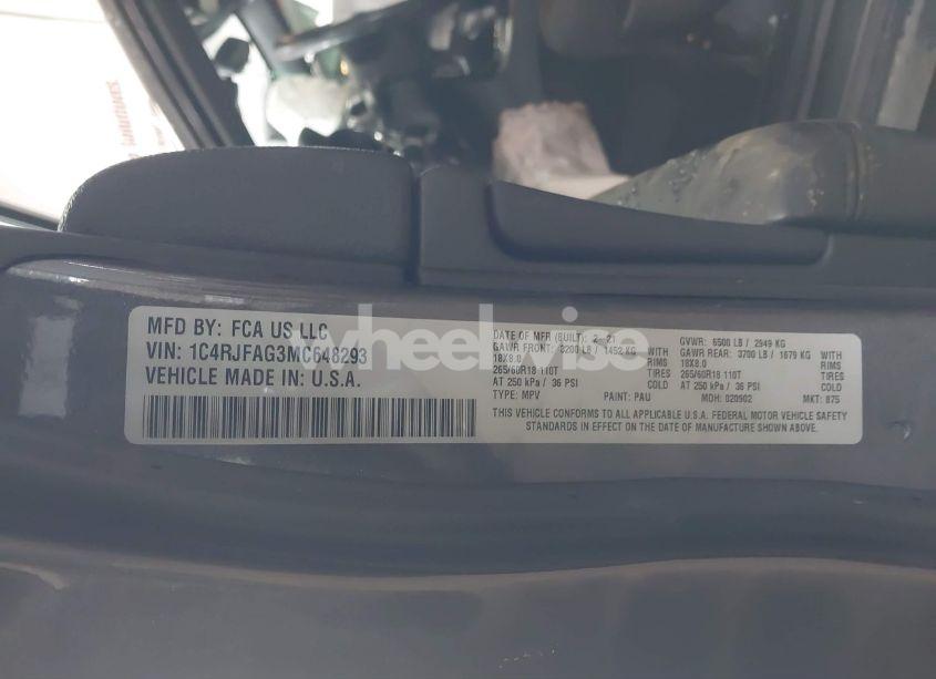 Photo 9 of 2021 Jeep Grand CHEROKEE LAREDO E 4X4 (VIN 1C4RJFAG3MC648293)