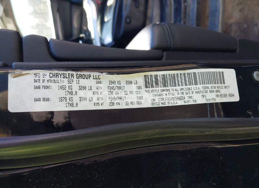 Photo 9 of 2013 Jeep Grand CHEROKEE LAREDO (VIN 1C4RJFAG4DC566654)