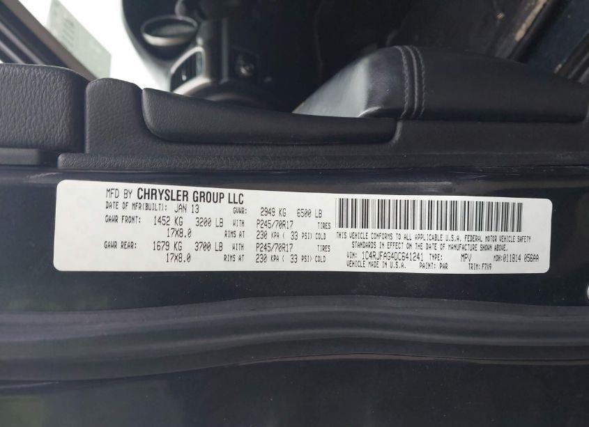 Photo 9 of 2013 Jeep Grand CHEROKEE LAREDO (VIN 1C4RJFAG4DC641241)