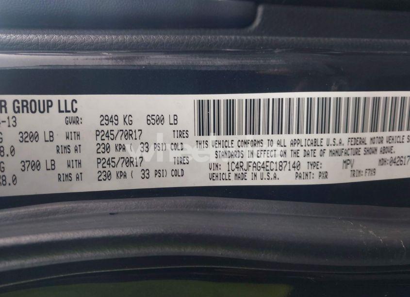 Photo 9 of 2014 Jeep Grand CHEROKEE LAREDO (VIN 1C4RJFAG4EC187140)