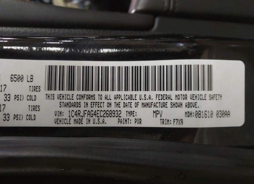 Photo 9 of 2014 Jeep Grand CHEROKEE LAREDO (VIN 1C4RJFAG4EC268932)