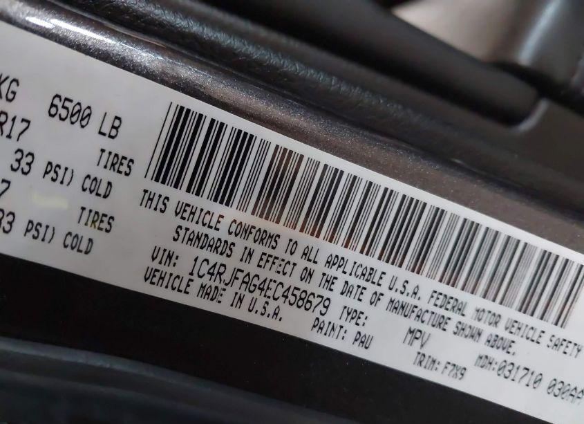 Photo 9 of 2014 Jeep Grand CHEROKEE LAREDO (VIN 1C4RJFAG4EC458679)