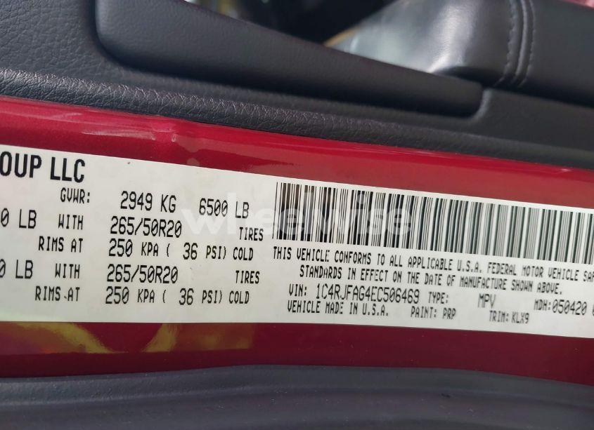 Photo 9 of 2014 Jeep Grand CHEROKEE ALTITUDE (VIN 1C4RJFAG4EC506469)