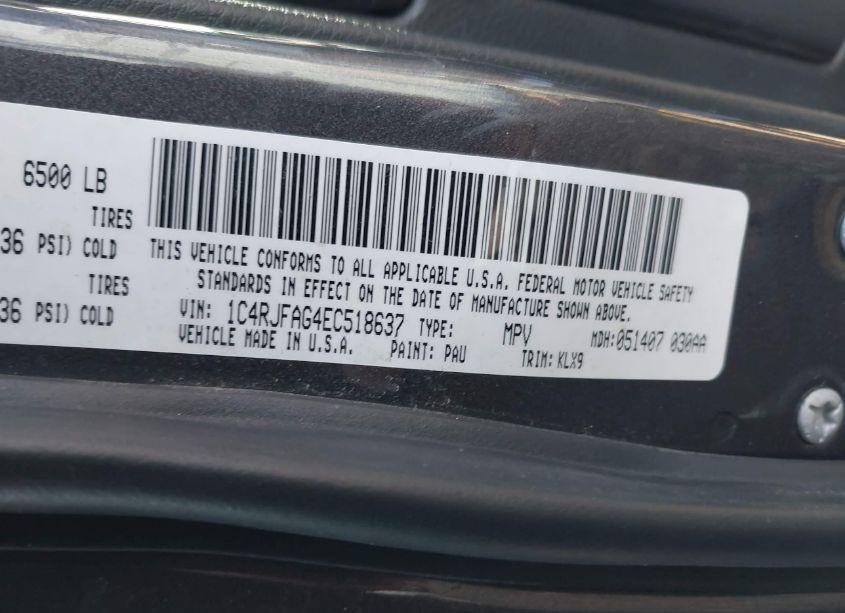 Photo 9 of 2014 Jeep Grand CHEROKEE ALTITUDE (VIN 1C4RJFAG4EC518637)