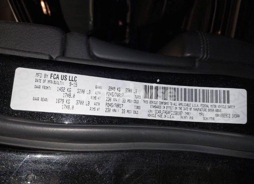 Photo 9 of 2015 Jeep Grand CHEROKEE LAREDO (VIN 1C4RJFAG4FC158187)