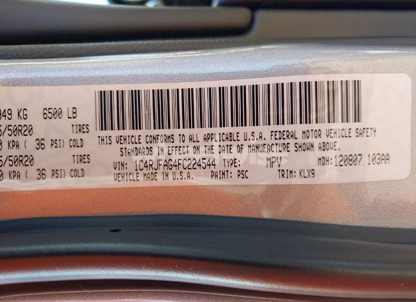 Photo 9 of 2015 Jeep Grand CHEROKEE ALTITUDE (VIN 1C4RJFAG4FC224544)