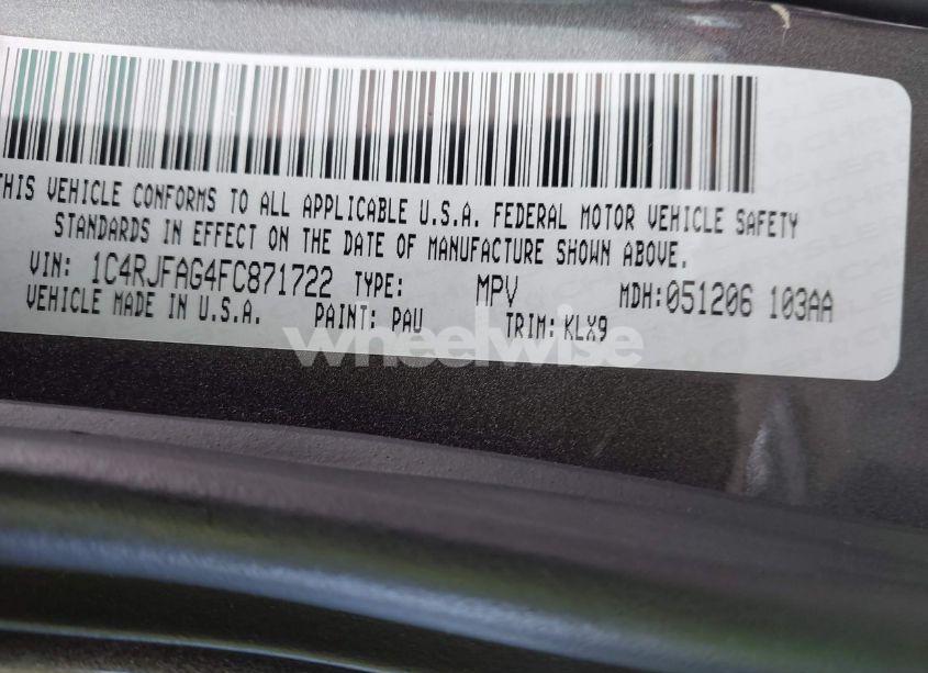 Photo 9 of 2015 Jeep Grand CHEROKEE ALTITUDE (VIN 1C4RJFAG4FC871722)