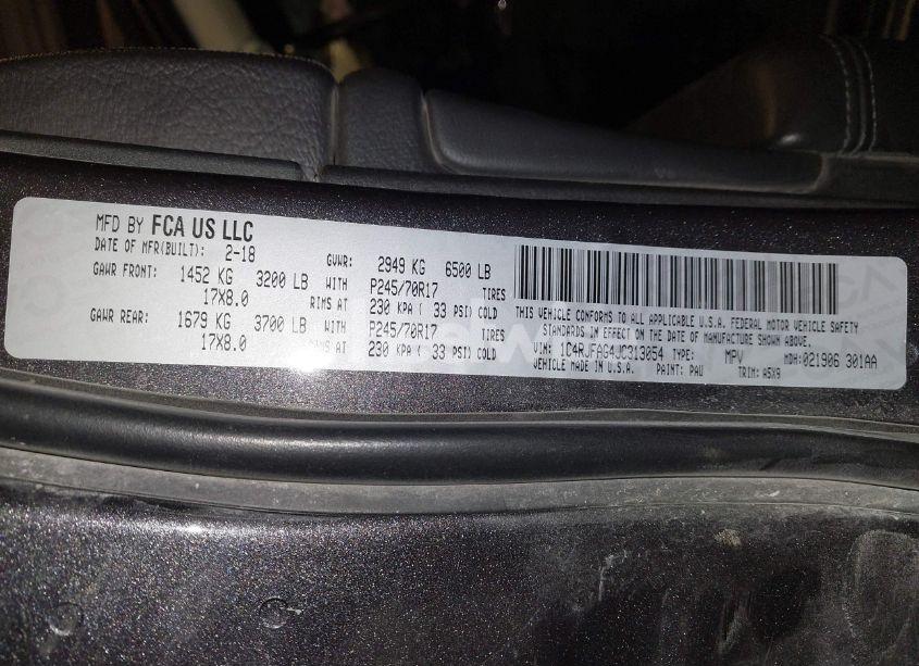 Photo 9 of 2018 Jeep Grand CHEROKEE LAREDO E 4X4 (VIN 1C4RJFAG4JC313054)