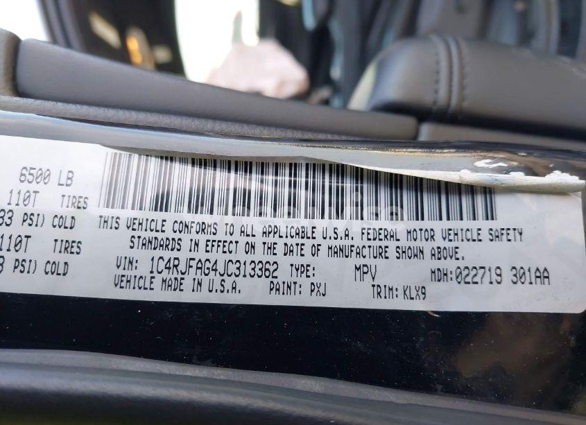 Photo 9 of 2018 Jeep Grand CHEROKEE LAREDO E 4X4 (VIN 1C4RJFAG4JC313362)