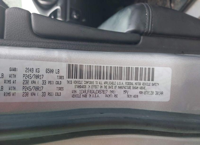 Photo 9 of 2018 Jeep Grand CHEROKEE LAREDO 4X4 (VIN 1C4RJFAG4JC457817)