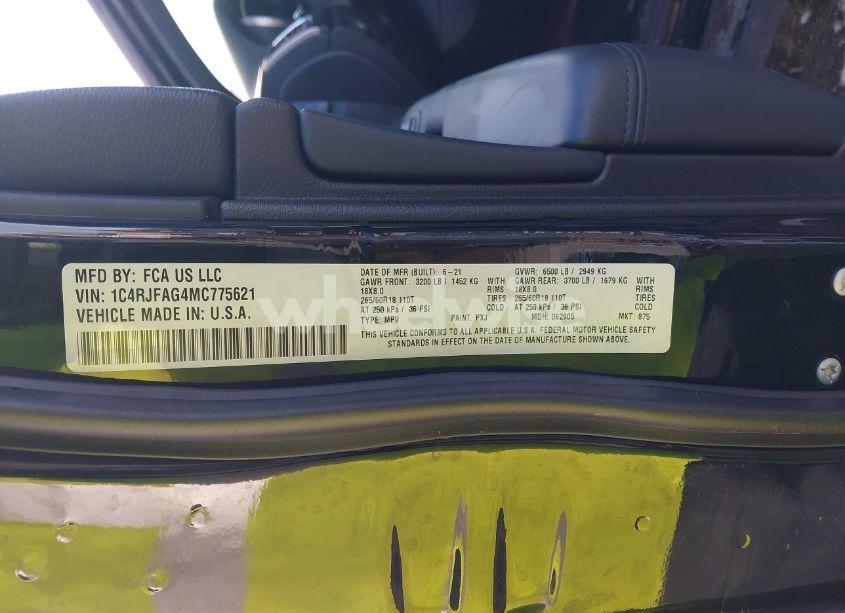 Photo 9 of 2021 Jeep Grand CHEROKEE LAREDO E 4X4 (VIN 1C4RJFAG4MC775621)