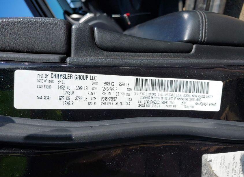 Photo 9 of 2012 Jeep Grand CHEROKEE LAREDO (VIN 1C4RJFAG5CC118826)