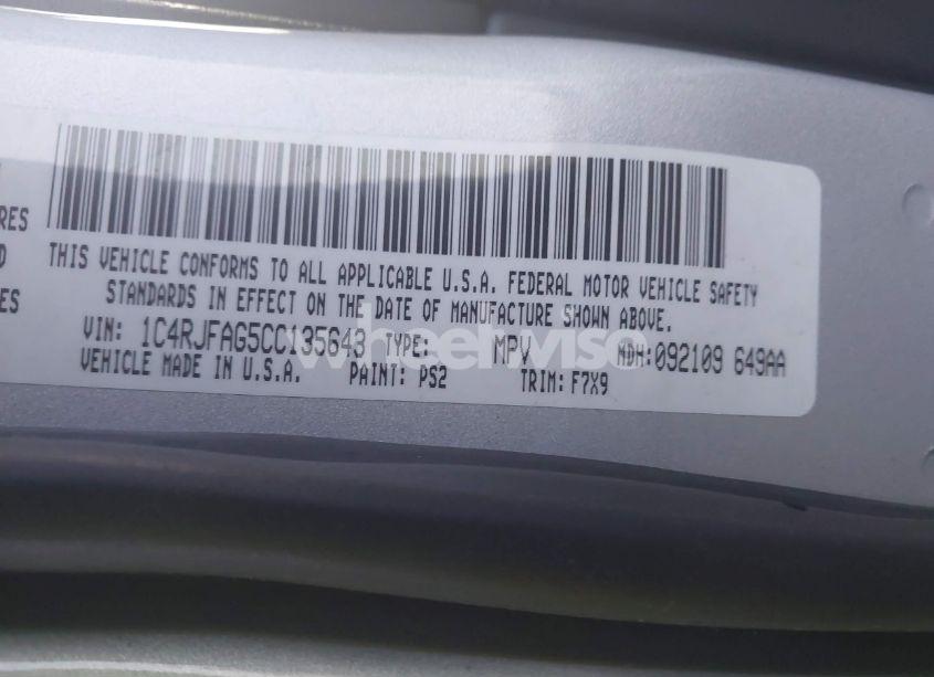 Photo 9 of 2012 Jeep Grand CHEROKEE LAREDO (VIN 1C4RJFAG5CC135643)