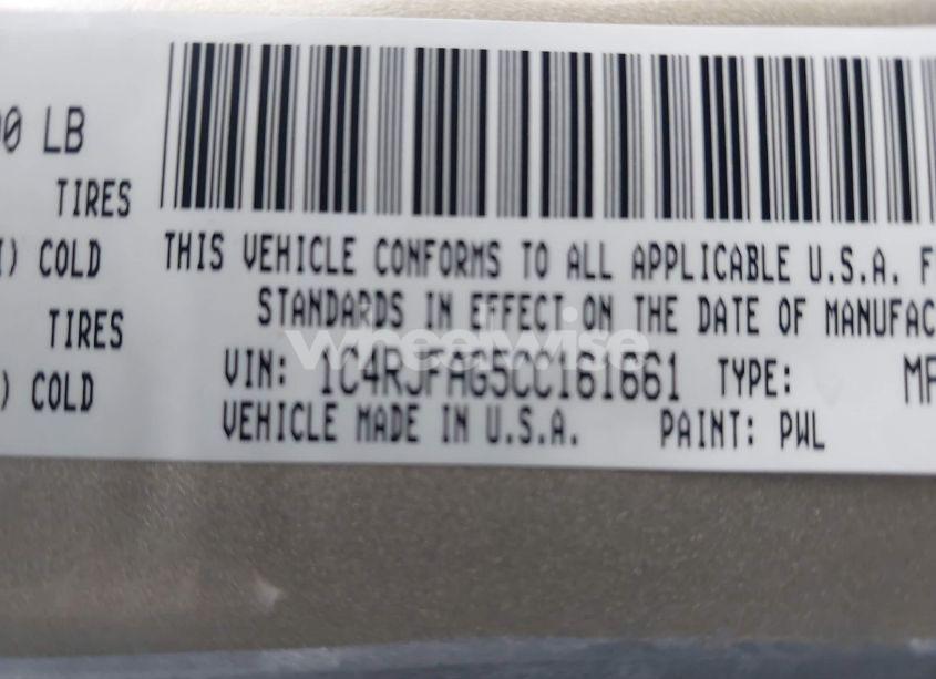 Photo 9 of 2012 Jeep Grand CHEROKEE LAREDO (VIN 1C4RJFAG5CC161661)