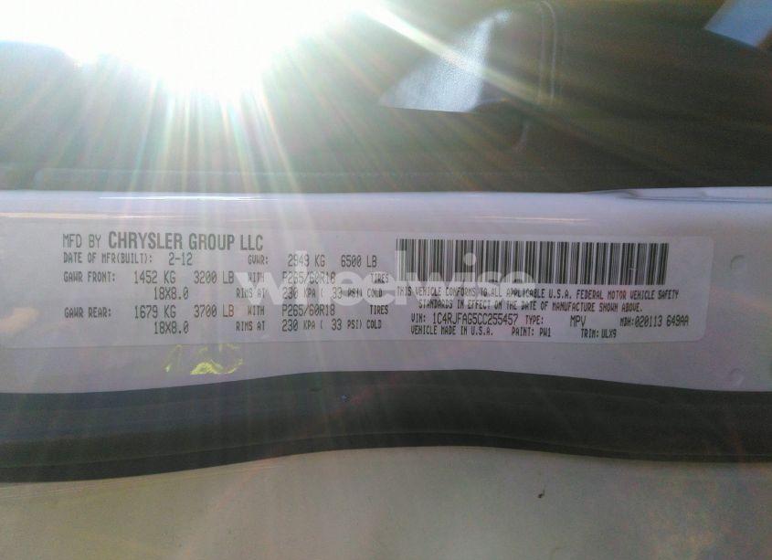 Photo 9 of 2012 Jeep Grand CHEROKEE LAREDO (VIN 1C4RJFAG5CC255457)