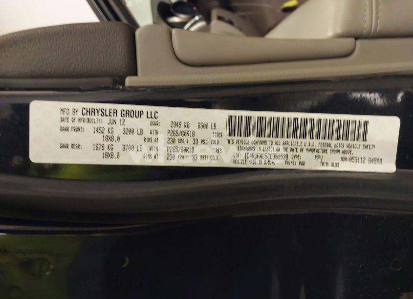 Photo 9 of 2012 Jeep Grand CHEROKEE LAREDO (VIN 1C4RJFAG5CC351539)