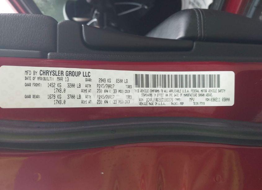 Photo 9 of 2014 Jeep Grand CHEROKEE LAREDO (VIN 1C4RJFAG5EC133376)