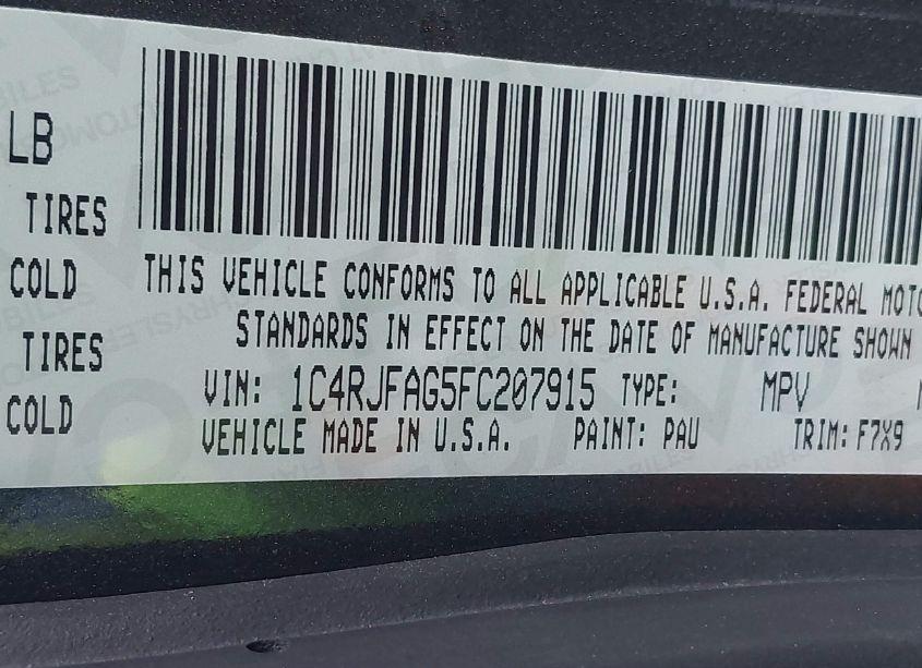 Photo 9 of 2015 Jeep Grand CHEROKEE LAREDO (VIN 1C4RJFAG5FC207915)