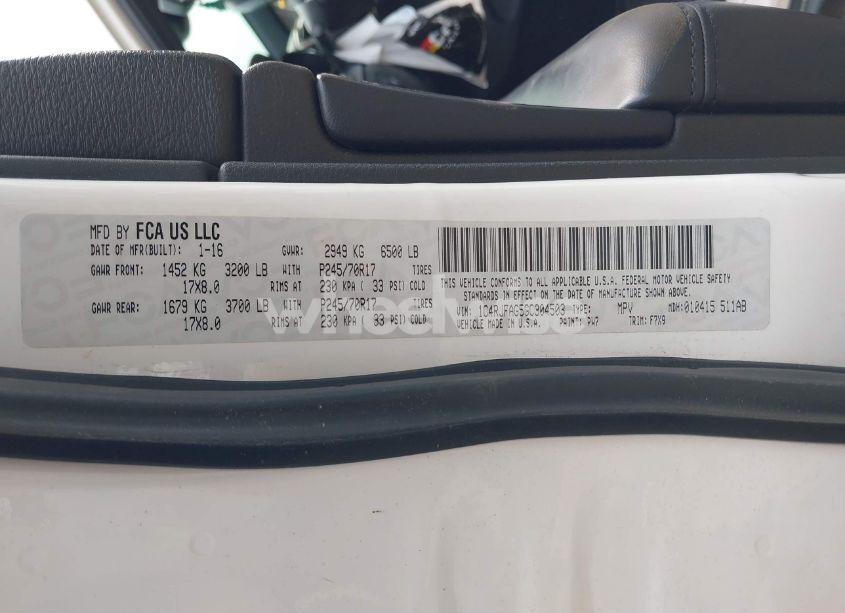 Photo 9 of 2016 Jeep Grand CHEROKEE LAREDO (VIN 1C4RJFAG5GC304503)