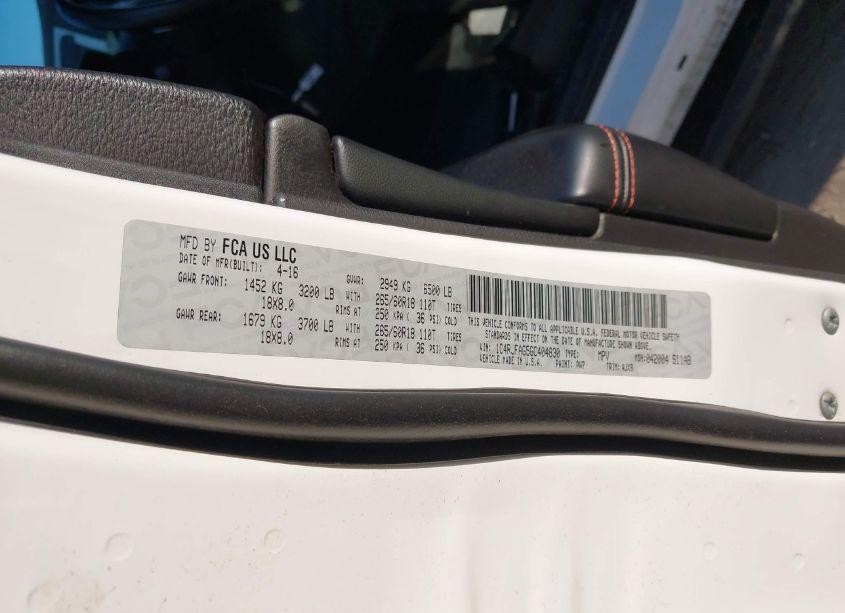 Photo 9 of 2016 Jeep Grand CHEROKEE 75TH ANNIVERSARY (VIN 1C4RJFAG5GC404830)